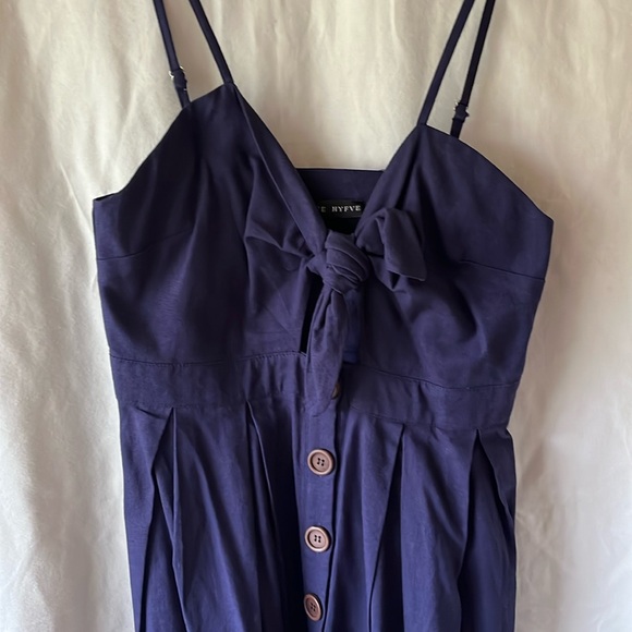 HYFVE HYFVE HYFVE size M navy blue button down thin strap dress - Picture 1 of 6